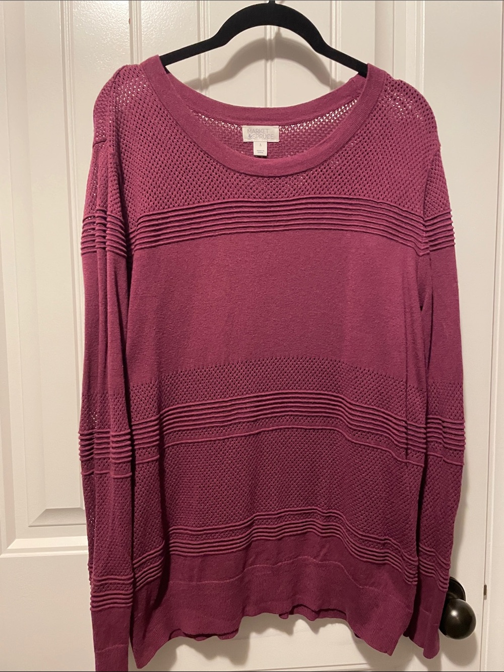 Market & Spruce Plum Knit Pullover Sweater
